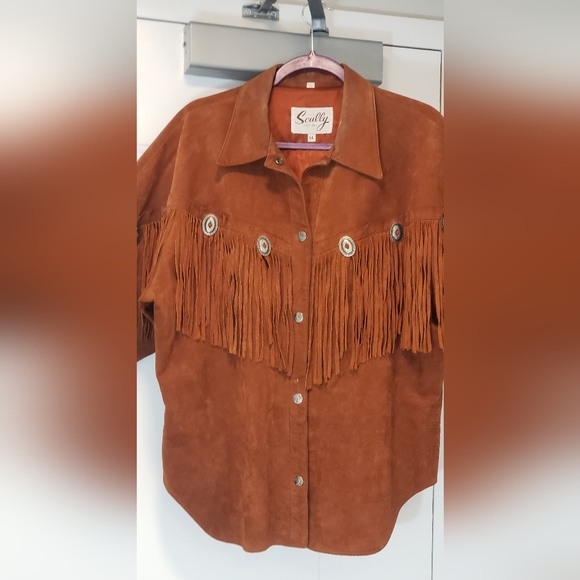 Vintage Jacket Scully 1980s Medium Burnt Orange Suede - Picture 2 of 16